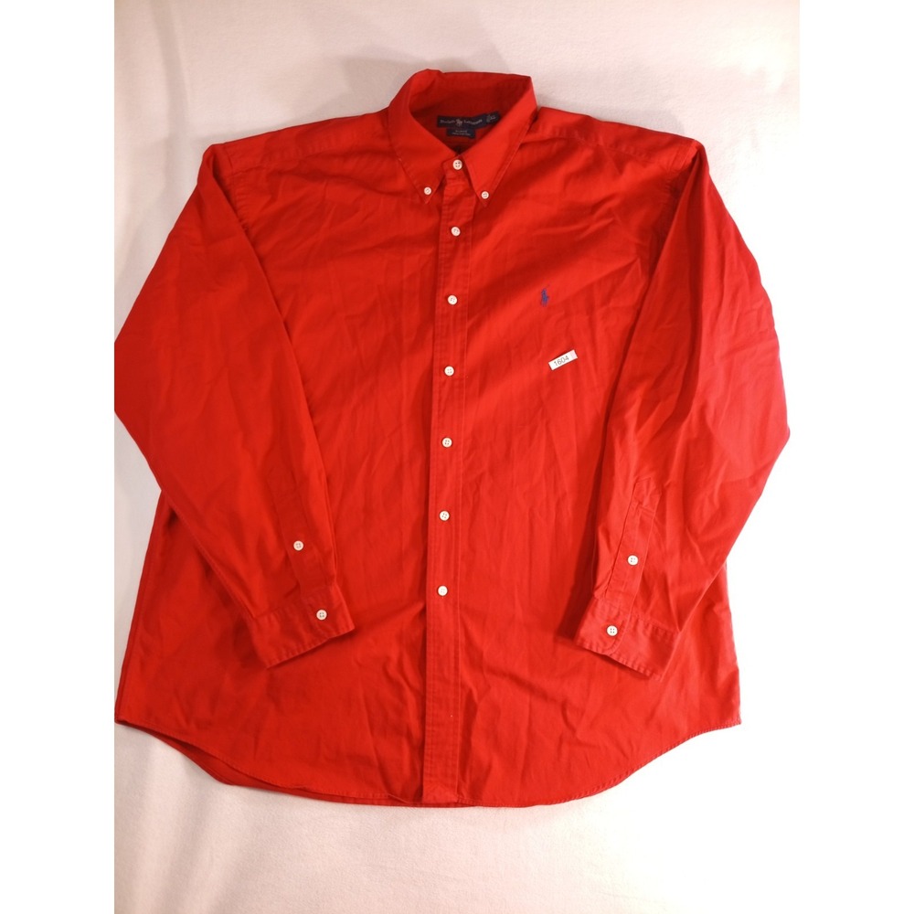 Polo Ralph Lauren Blake Shirt Mens XL Red Button Down Long Sleeve Cotton Classic